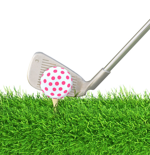 Golf Balls - Pink Heart & Pink Polka Dot Golf Balls (Sleeve of 3)