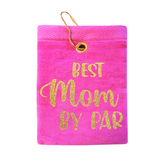 Golf Towel - "Best Mom By Par" Terry Cloth Golf Towel