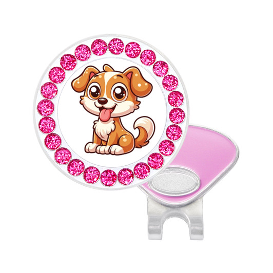 Puppy Love Ball Marker with Glitter Dots | Hat Clip Included | Choose your Color