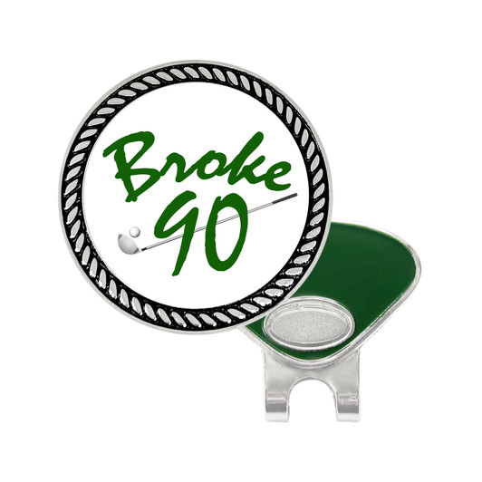 Broke 90 Ball Marker with Hat Clip