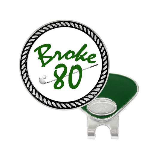 Broke 80 Ball Marker with Hat Clip