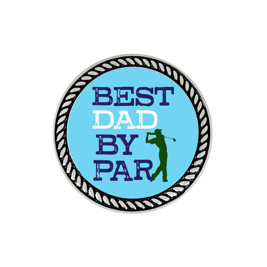 Best Dad By Par Ball Marker with Hat Clip