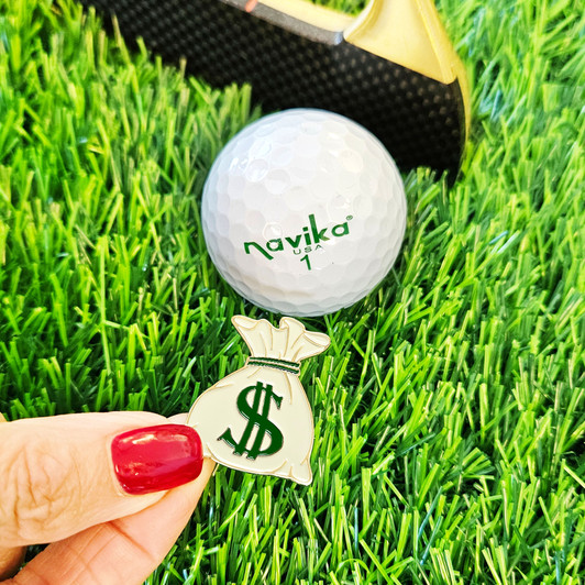 Money Bag Ball Marker with Hat Clip Money Bag Ball Marker with Hat Clip