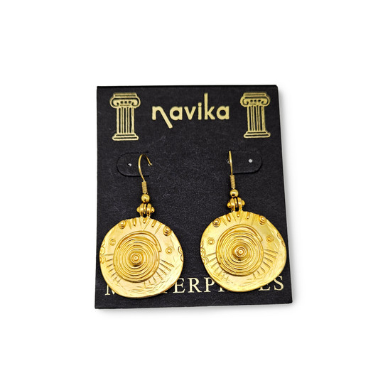 Matte Gold Rustic Disc Earrings Matte Gold Rustic Disc Earrings