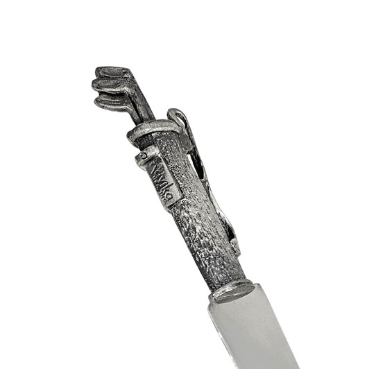 Pewter Cheese Knife With Golf Bag Pewter Cheese Knife With Golf Bag