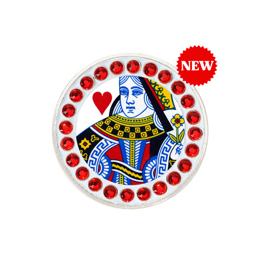 Queen of Hearts Ball Marker with Red Swarovski Crystals Queen of Hearts Ball Marker with Red Swarovski Crystals