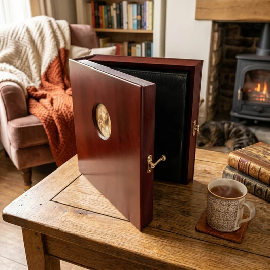 Wooden Photo Album With Mahogany Finish