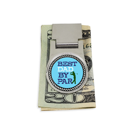 Magnetic Money Clip with Removable "Best Dad By Par" Ball Marker