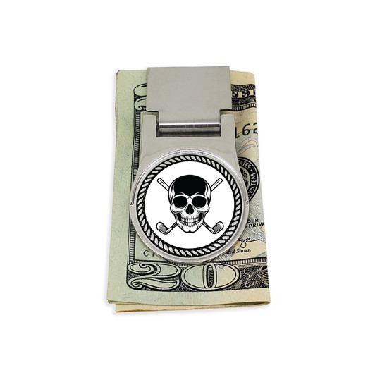 Magnetic Money Clip with Removable Skull Ball Marker