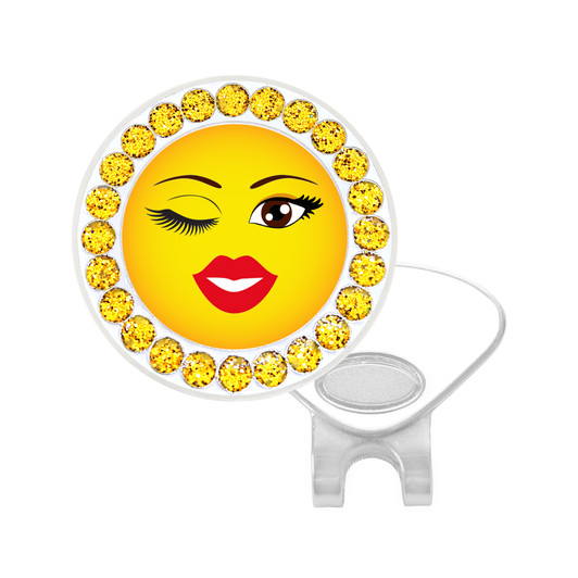 Sexy Emoji Glitzy Ball Marker with Hat Clip