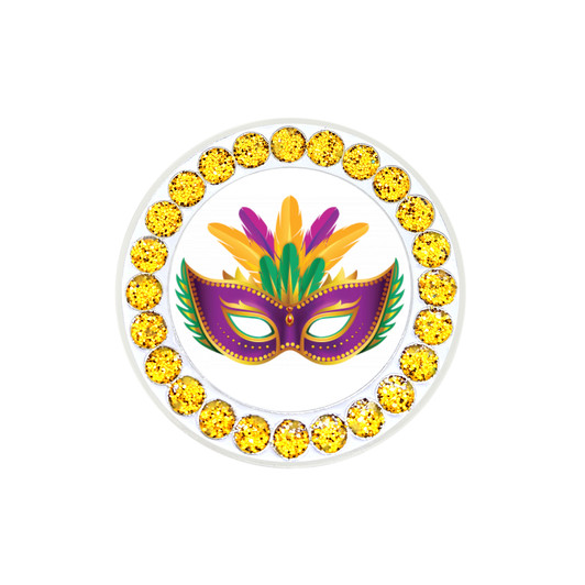 Mardi Gras Mask Ball Marker With Glitter