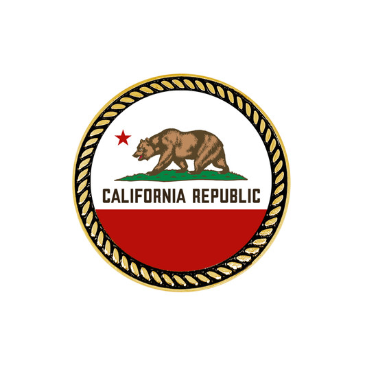 California Flag Ball Marker With Gold or Silver Edge