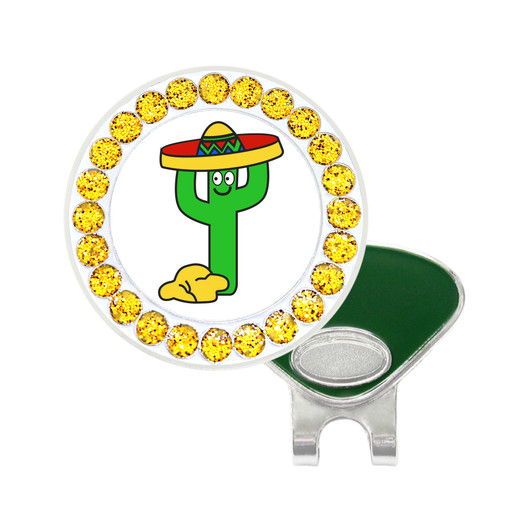 Fiesta Catus Ball Marker With Glitter | Hat Clip Included | Choose Your Color