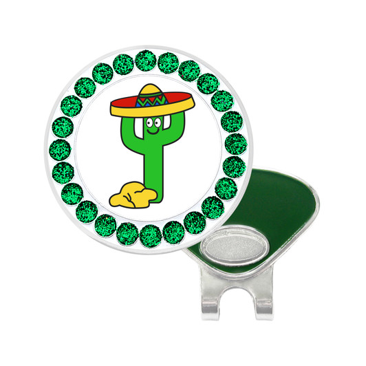 Fiesta Catus Ball Marker With Glitter | Hat Clip Included | Choose Your Color