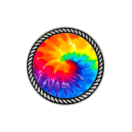 Tie Dye Rainbow Ball Marker With Braided Edge Tie Dye Rainbow Ball Marker With Braided Edge