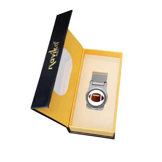 Money Clip with Removable Football Ball Marker