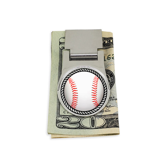 Money Clip with Removable Baseball Ball Marker
