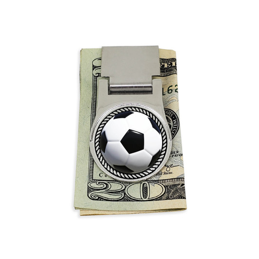 Money Clip with Removable Soccer Ball Golf Ball Marker