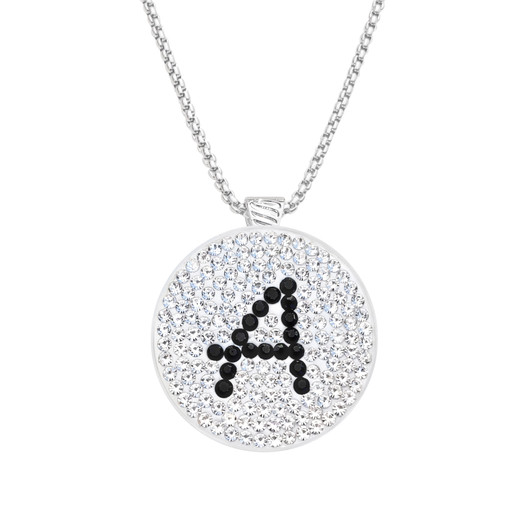 Serenity Magnetic Necklace With Black Micro Pave Crystal Initial Ball Marker of Your Choice