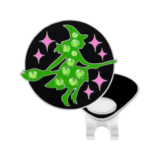 Wicked Witch Green Ball Marker with Swarovski Crystals | Hat Clip Included