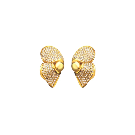 Gold Tone Butterfly Inspired Swarovski Crystal Clip On Earrings  | 4cm