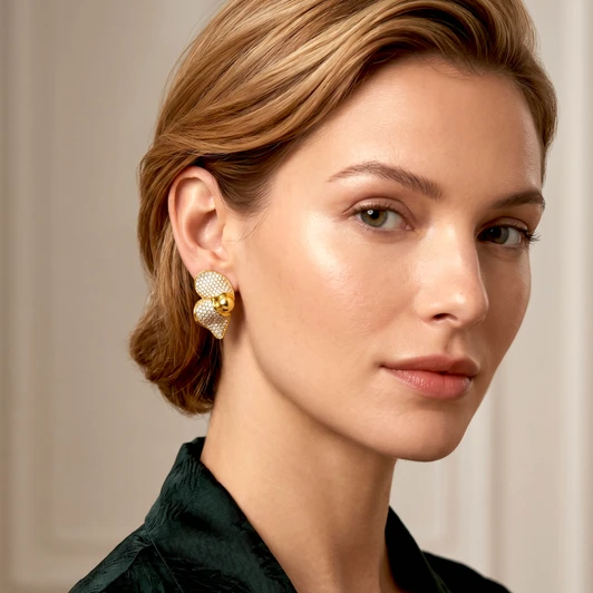 Gold Tone Butterfly Inspired Swarovski Crystal Clip On Earrings  | 4cm