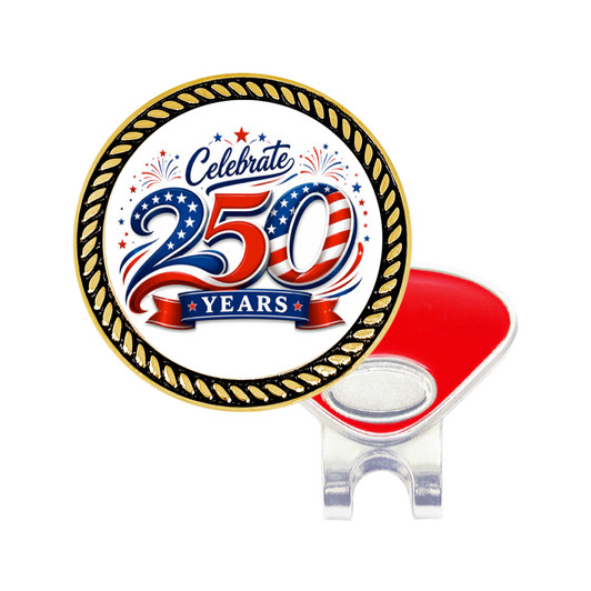 USA 250th Anniversary Ball Marker with Braided Rim