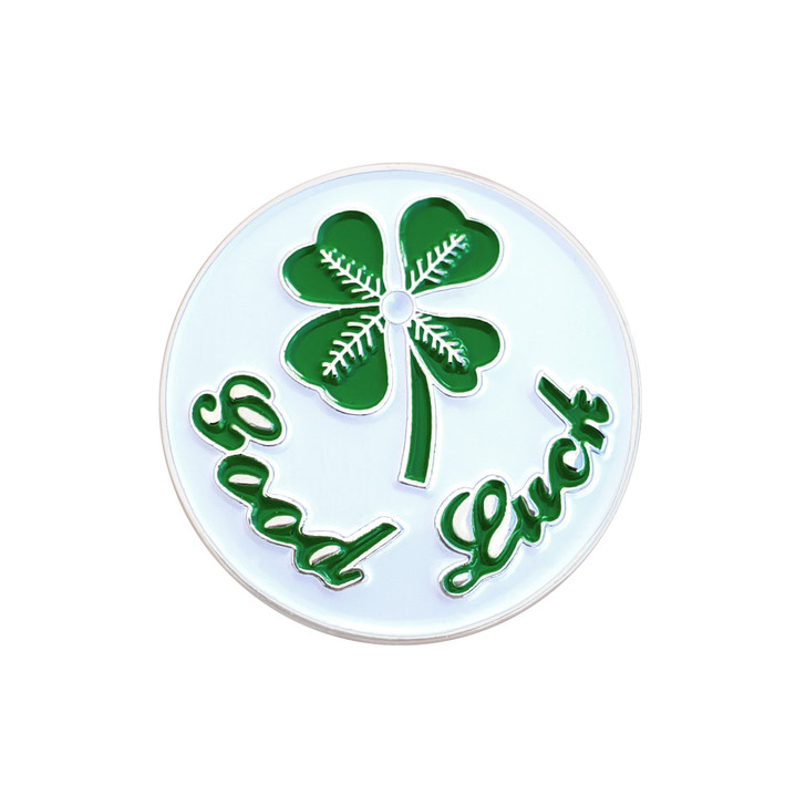 Good Luck 4-Leaf Clover Ball Marker with Hat Clip