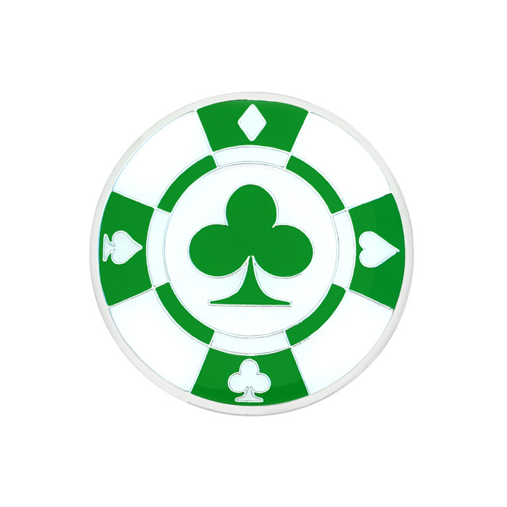 Poker Chip Green Clover Ball Marker with Hat Clip