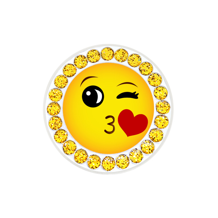 Navika Emoji Mwah Glitter Ball Marker with Hat Clip