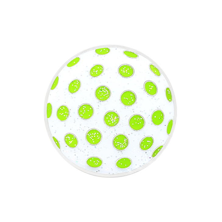 Polka Dot (White & Green) Glitzy Ball Marker with Hat Clip