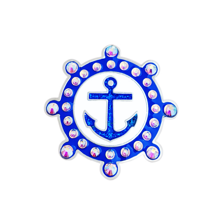 Anchor Golf Ball Marker with Swarovski Crystals by Navika