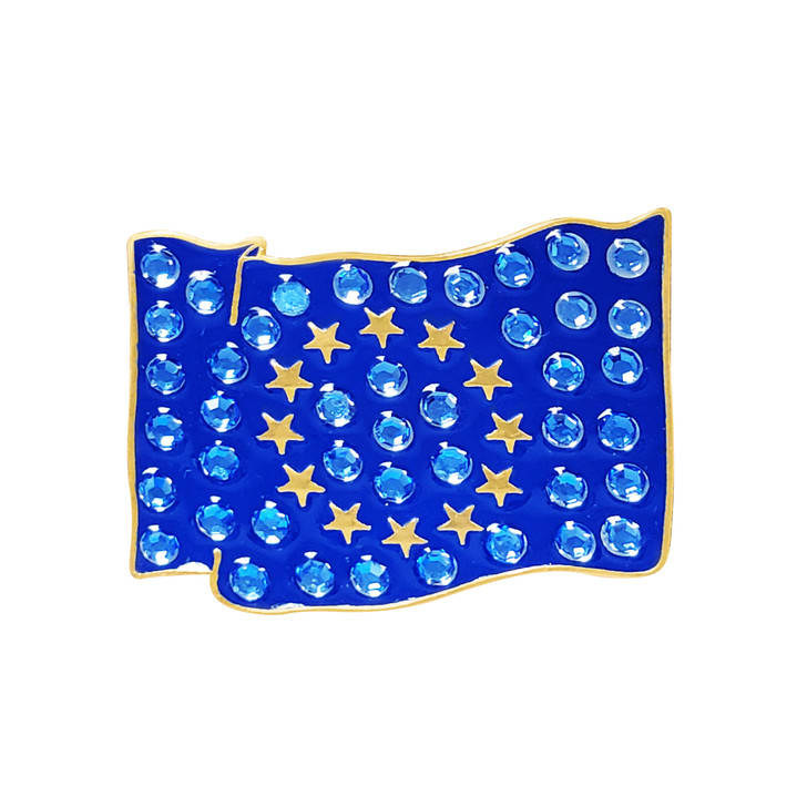 EU Flag Ball Marker adorned with Crystals from Swarovski®- with Hat Clip