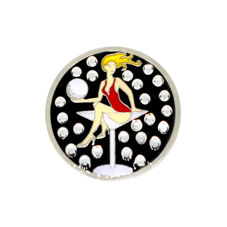 Golfaholic Ball Marker adorned with Crystals from Swarovski®- with Hat Clip