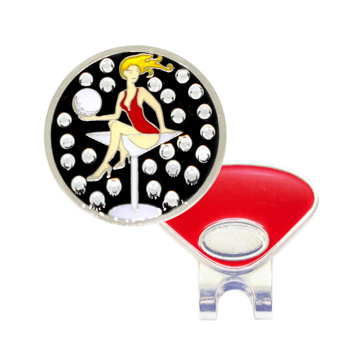 Golfaholic Ball Marker adorned with Crystals from Swarovski®- with Hat Clip