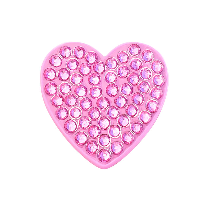 Pink Heart Golf Ball Marker with Swarovski Crystals by Navika