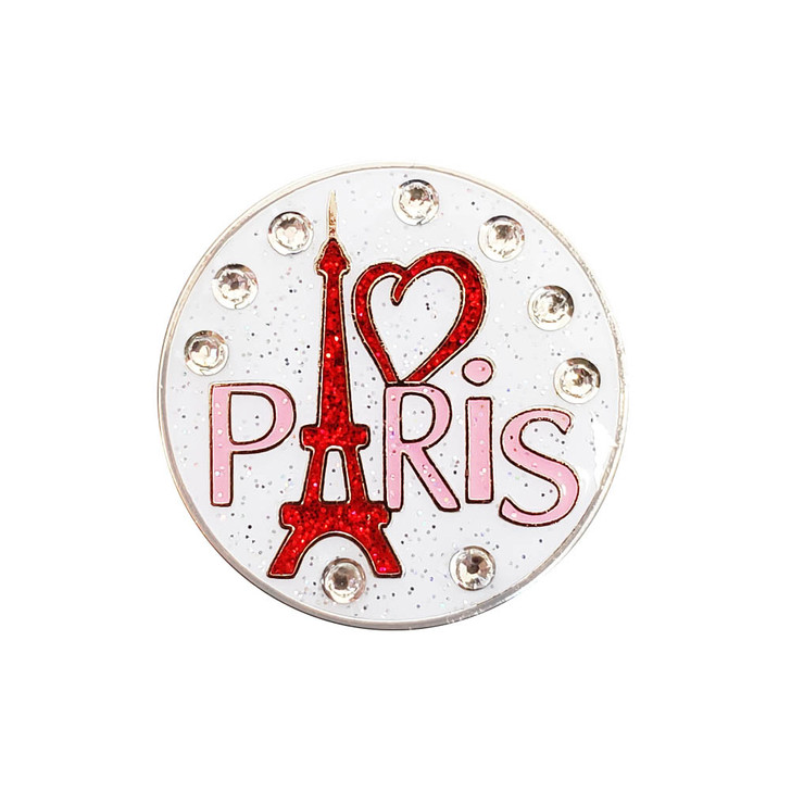 I Love Paris Golf Ball Marker with Swarovski Crystals by Navika