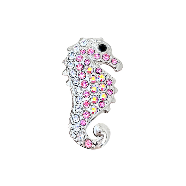 Pink Seahorse Golf Ball Marker with Swarovski Crystals by Navika