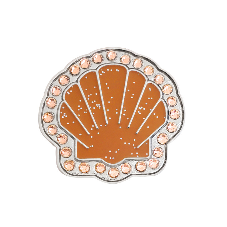 Bronze Sea shell Golf Ball Marker with Swarovski Crystals by Navika