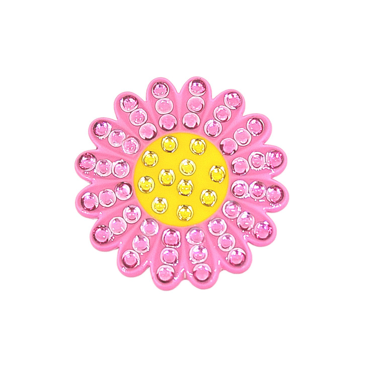 Sunflower Pink Ball Marker adorned with Crystals from Swarovski®- with Hat Clip