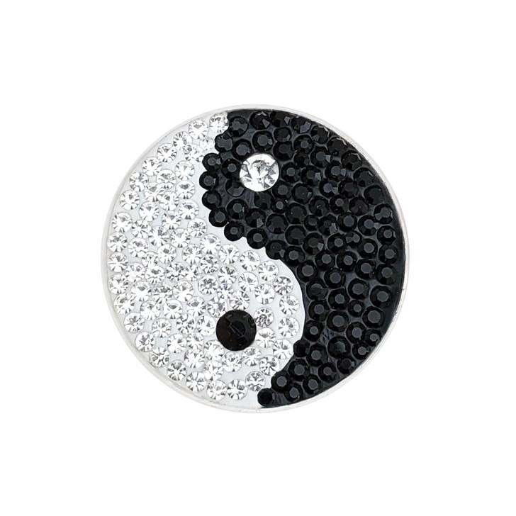 Micro Pave Crystal "Yin to My Yang" Ball Marker w/ Hat Clip