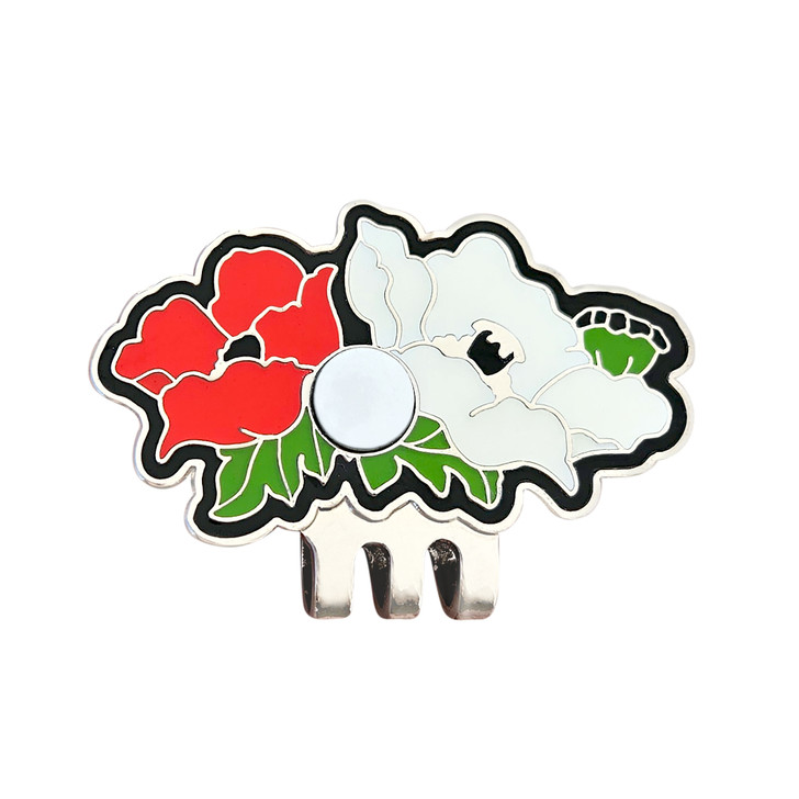 Flower Magnetic Hat Clip for Your Choice of Ball Marker - Choose Your Color