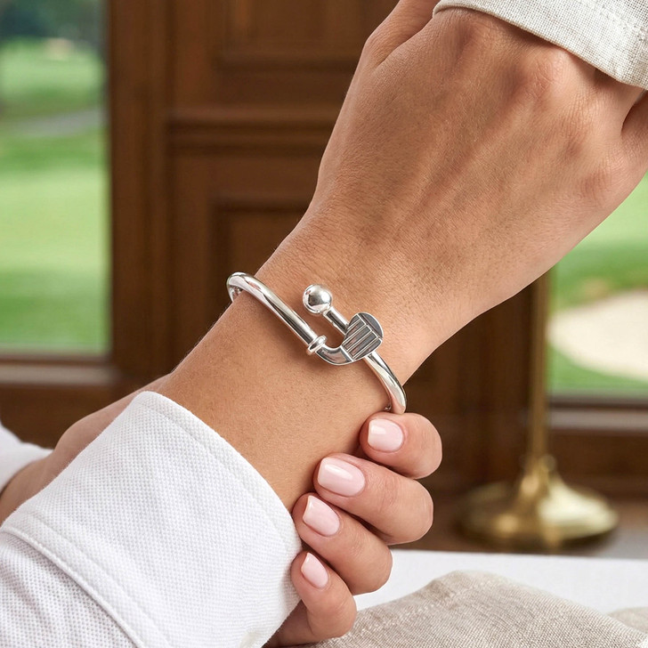 Golf Sterling Silver Bangle - Fine Jewelry