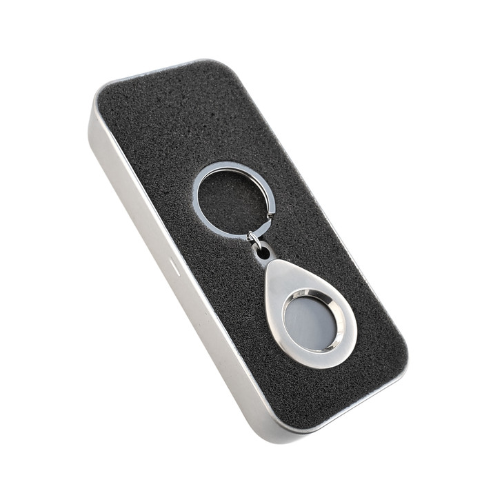 Silver Plated Key Ring with Blank Silver Ball Marker