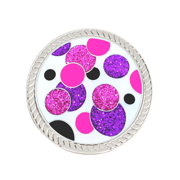 Polka Dot (Purple & Pink) Glitzy Magnetic Kicks Candy Shoe Ball Marker