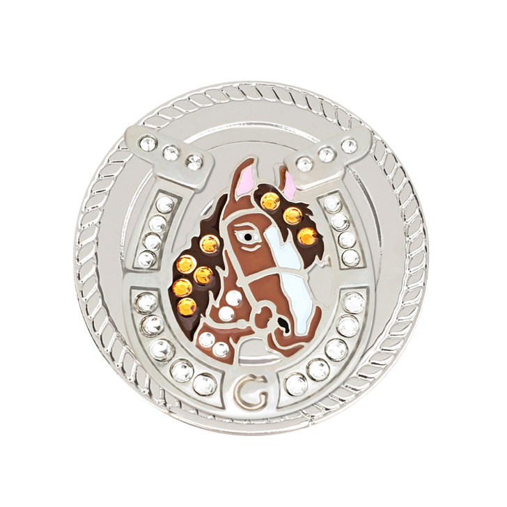 Lucky Horse Magnetic Kicks Candy Shoe Ball Marker adorned with Crystals from Swarovski®