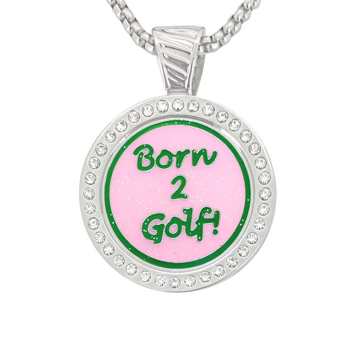 Chameleon Magnetic Necklace with Interchangeable Glitzy  Ball Marker Born 2 Golf