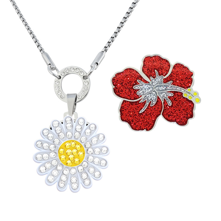 Swarovski Tropical Flower Y Necklace, Pink, Gold-tone plated 5541061 -  Morré Lyons Jewelers