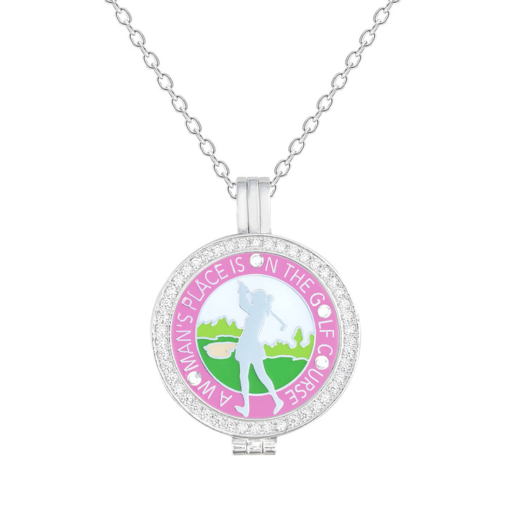 Crystal Live Love Life Silver Necklace with Women's Place adorned with Crystals from Swarovski® Charm