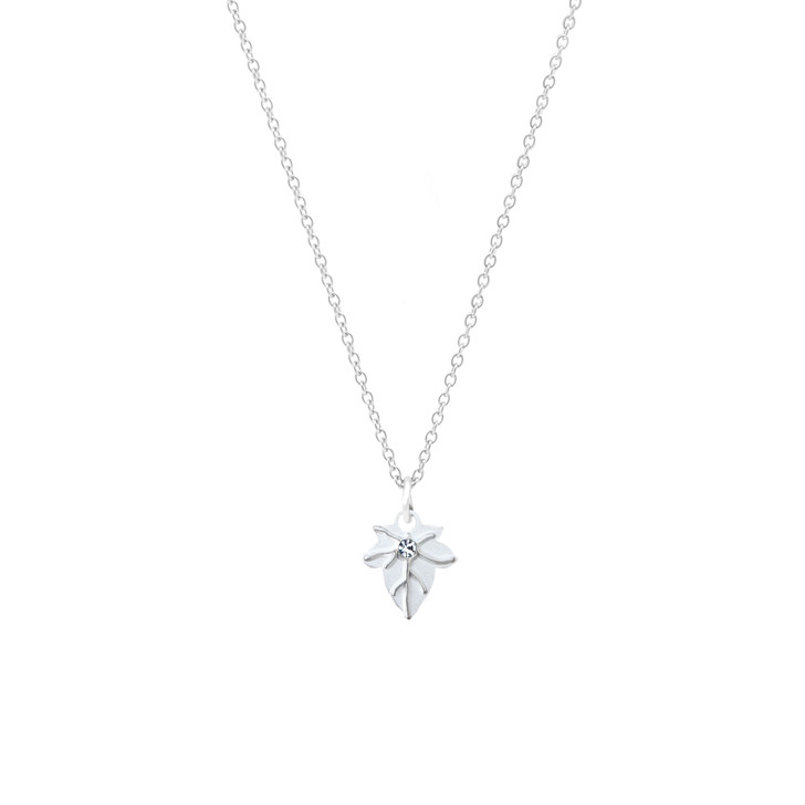 Navika Silver Ivy Leaf Charm Necklace